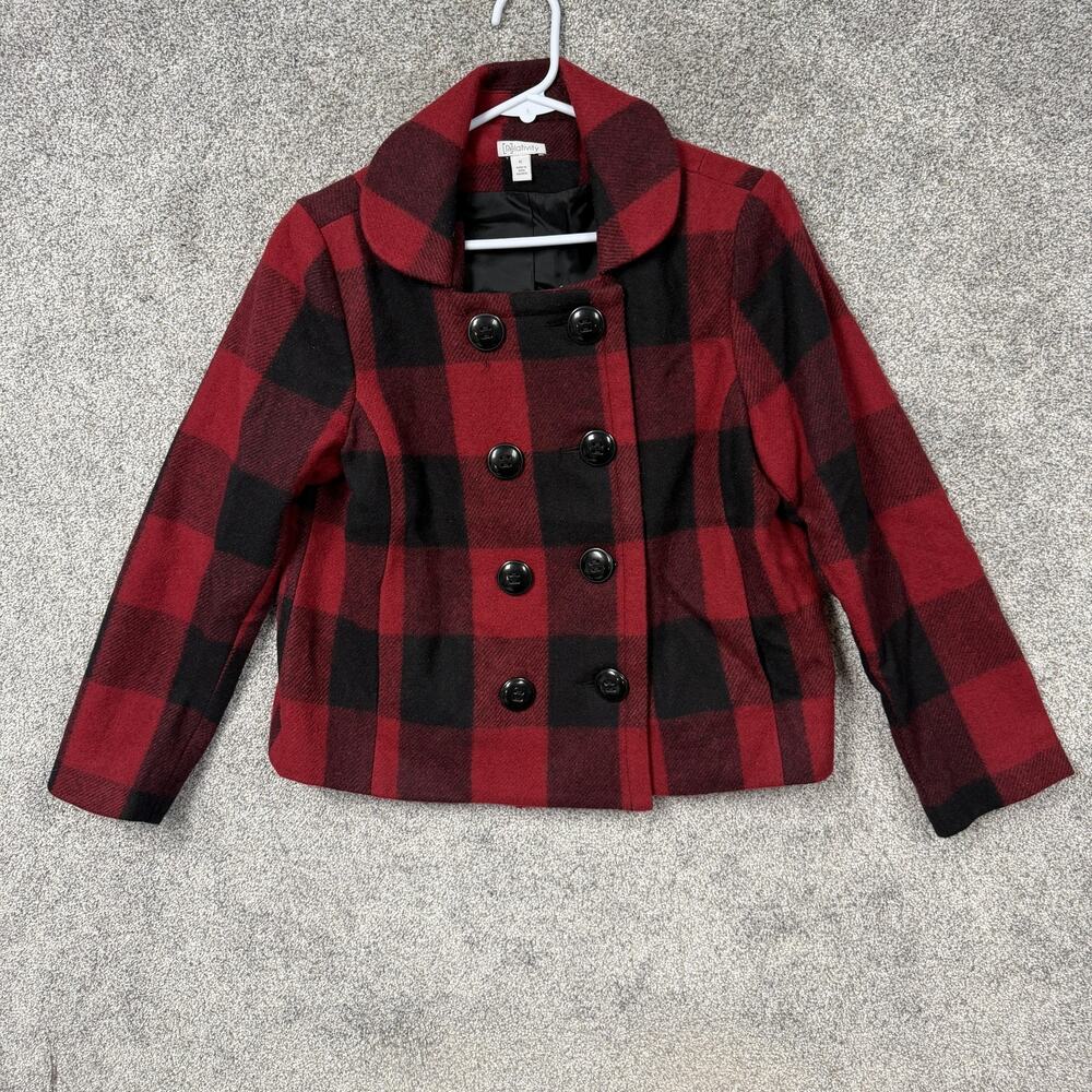 Relativity Pea Coat PL Petite Lumberjack Chic Dark Academia Heritage Streetwear
